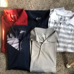 Nike Golf DriFit bundle lot polo shirts collard
